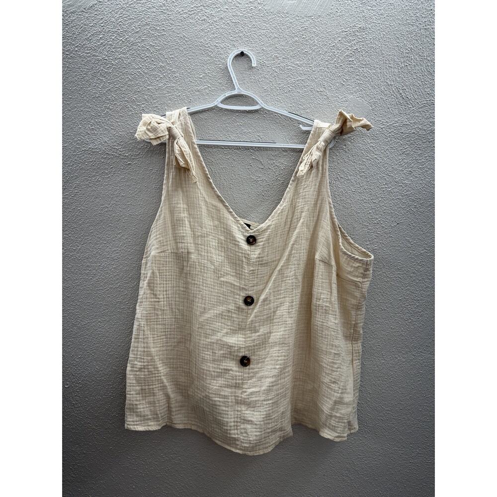 Shein Womens Set Size 3XL Tan Gauzey Tank Top and Shorts Two Piece - Picture 3 of 16